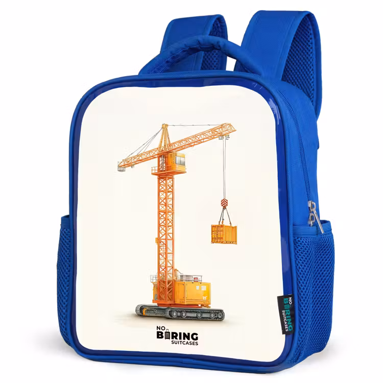 Kinderrucksack - Blau - Turmkran - Signiert - Orange — 7