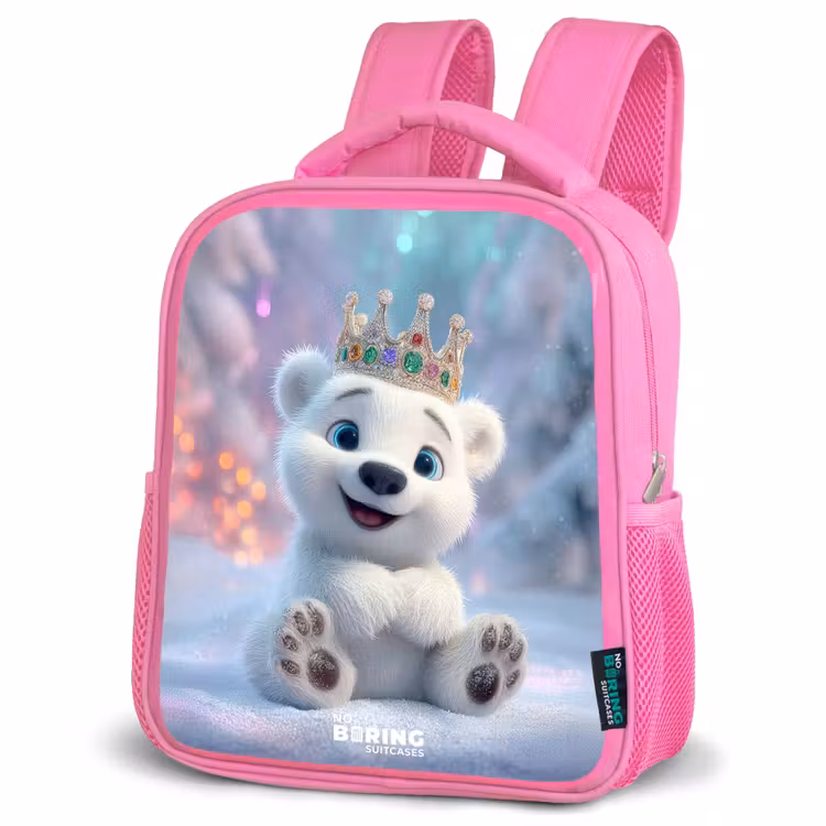 Kinderrucksack - Rosa - Eisbär - Krone - Winter — 4