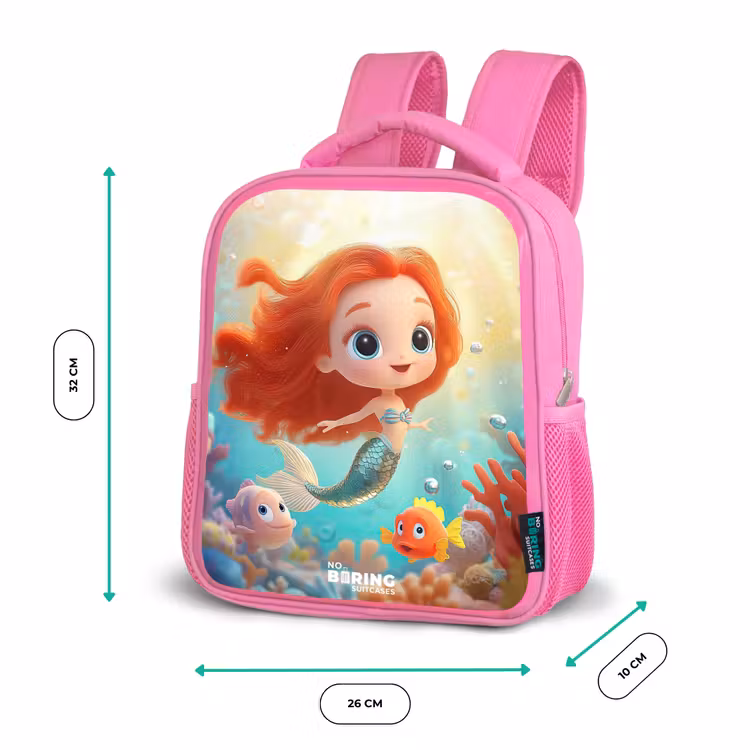 Kinderrucksack - Rosa - Meerjungfrau - Fisch - Koralle — 2