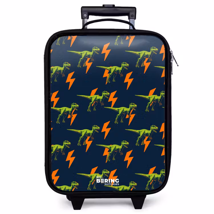 Kinderkoffer - Dinos - Blitze - Tiere - Blau — 1