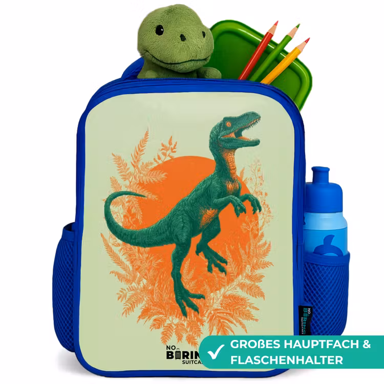 Kinderrucksack - Blau - Dino - Natur - Grün — 3