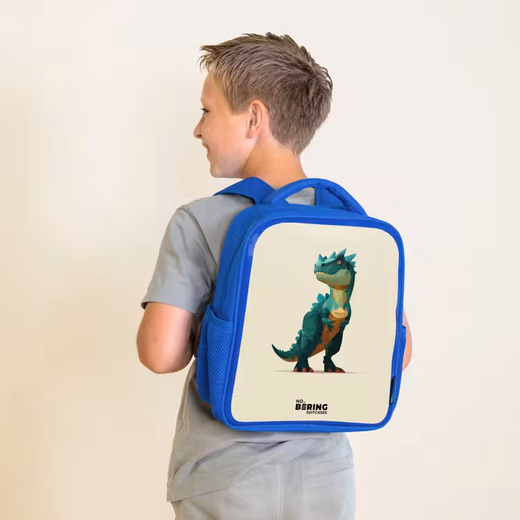 Kinderrucksack - Blau - Dino - Tier - Grün — 2