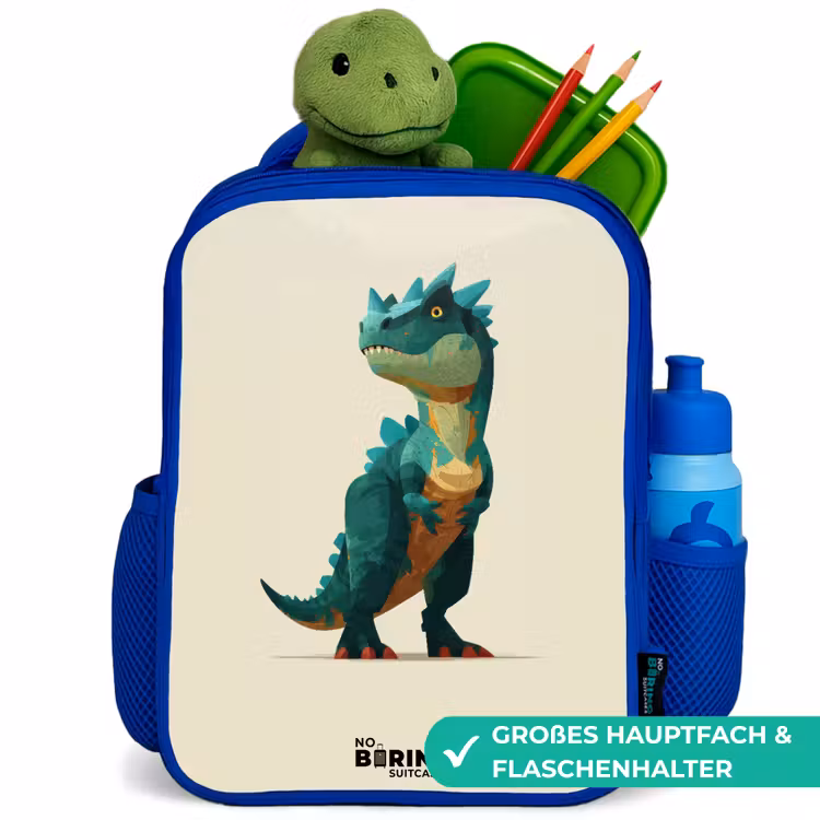 Kinderrucksack - Blau - Dino - Tier - Grün — 3