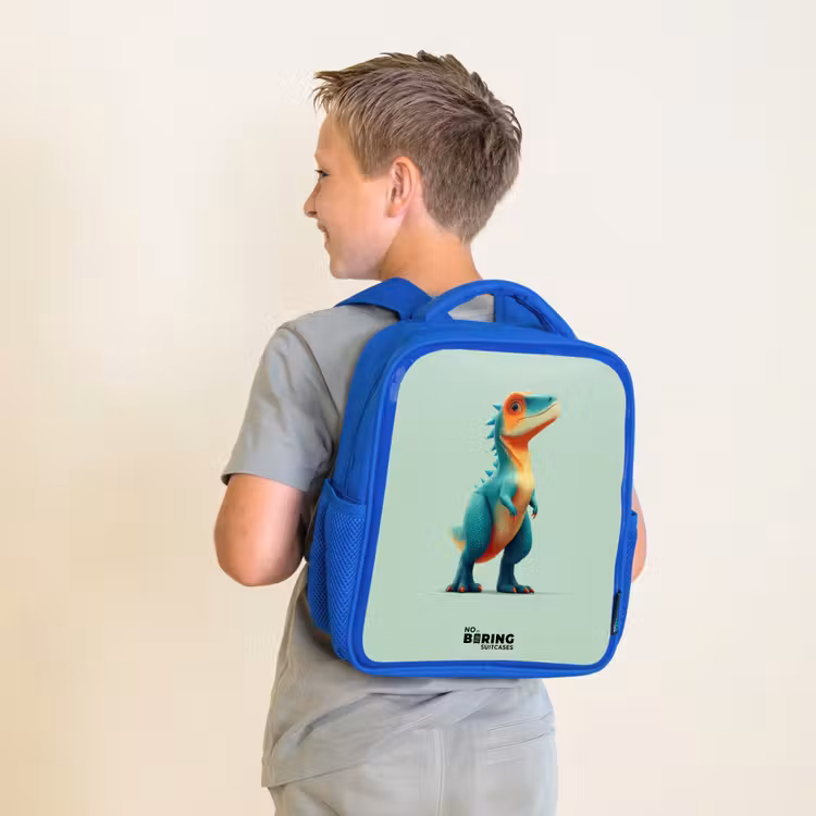 Kinderrucksack - Blau - Dino - Tier - Grün - Orange — 2