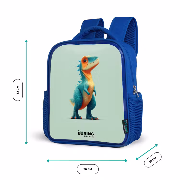 Kinderrucksack - Blau - Dino - Tier - Grün - Orange — 6