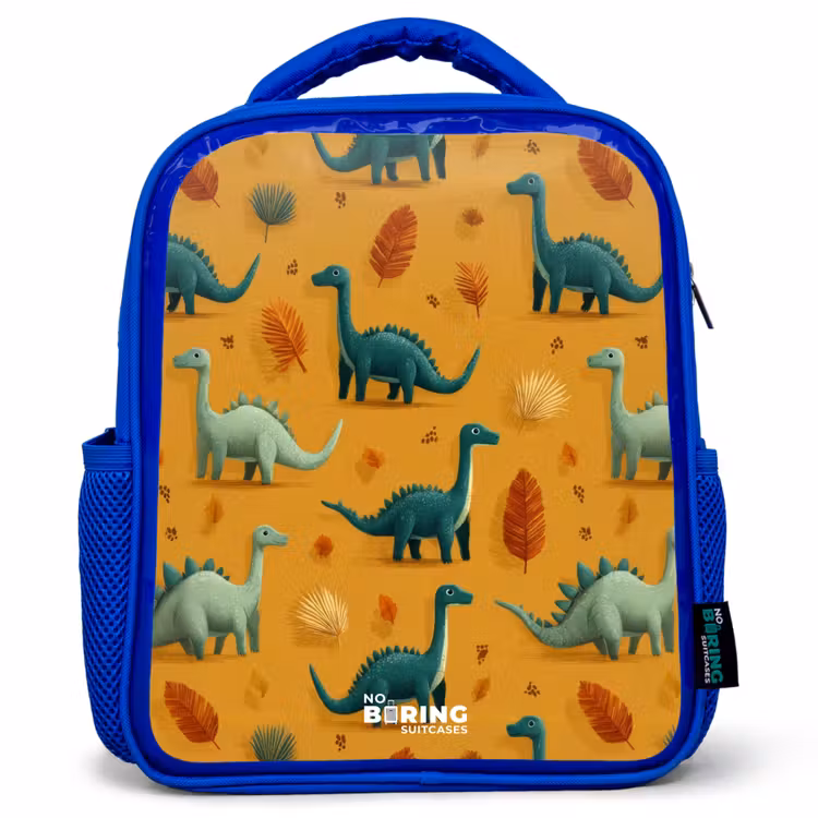 Kinderrucksack - Blau - Dino - Tiere - Muster — 1