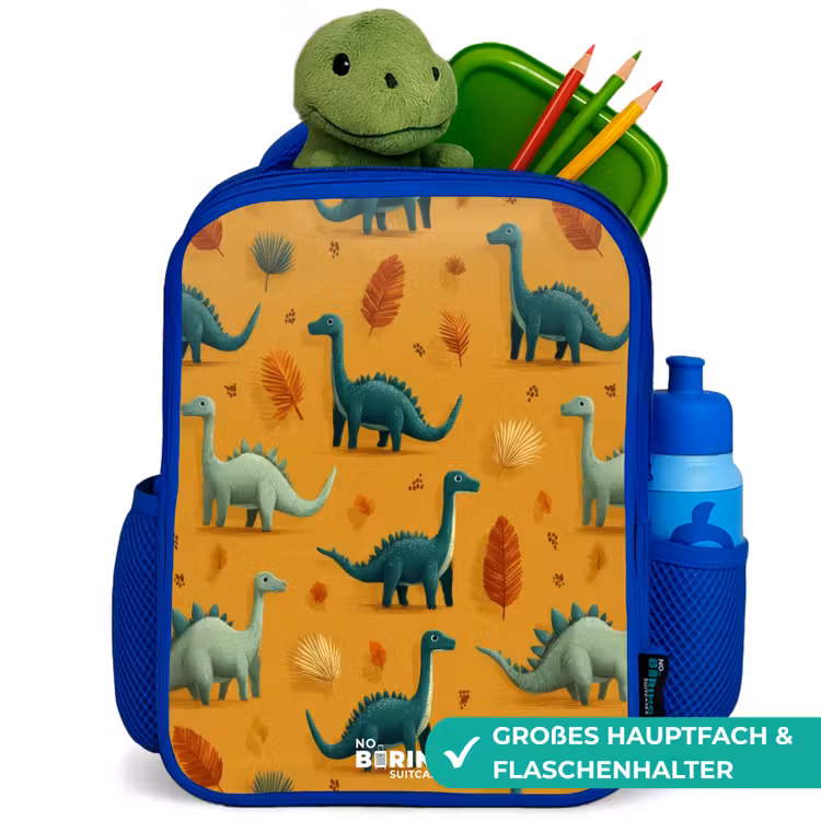 Kinderrucksack - Blau - Dino - Tiere - Muster — 3