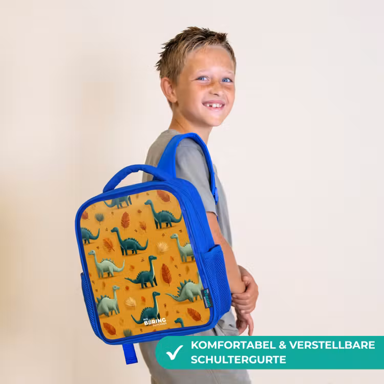 Kinderrucksack - Blau - Dino - Tiere - Muster — 5