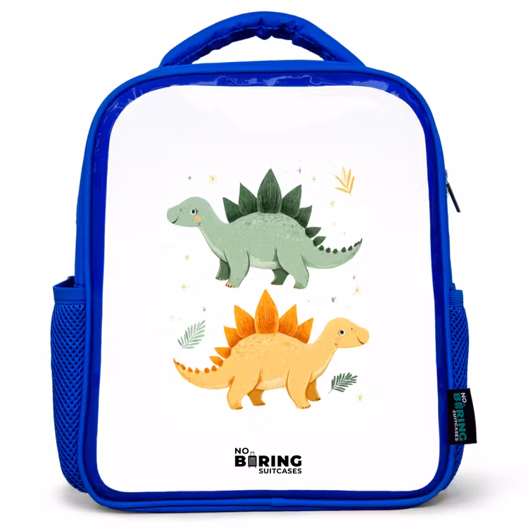 Kinderrucksack - Blau - Dinos - Tiere - Grün - Orange — 1