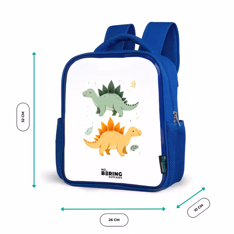 Kinderrucksack - Blau - Dinos - Tiere - Grün - Orange — 6