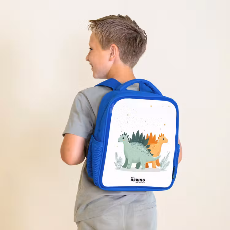 Kinderrucksack - Blau - Dinos - Tiere - Sterne — 2