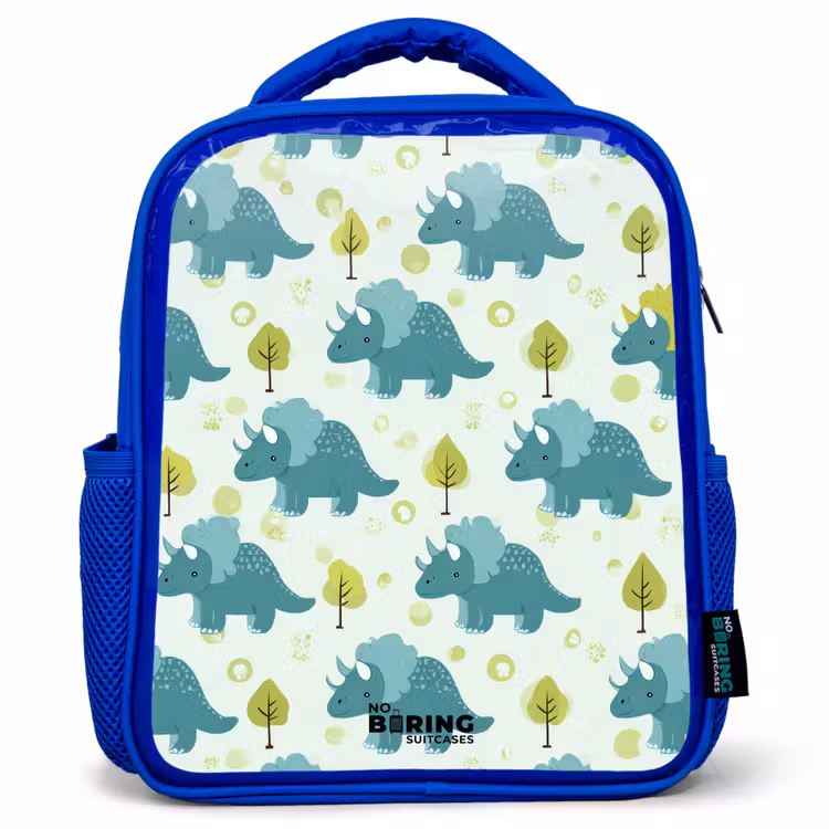 Kinderrucksack - Blau - Dinosaurier - Muster - Natur — 1