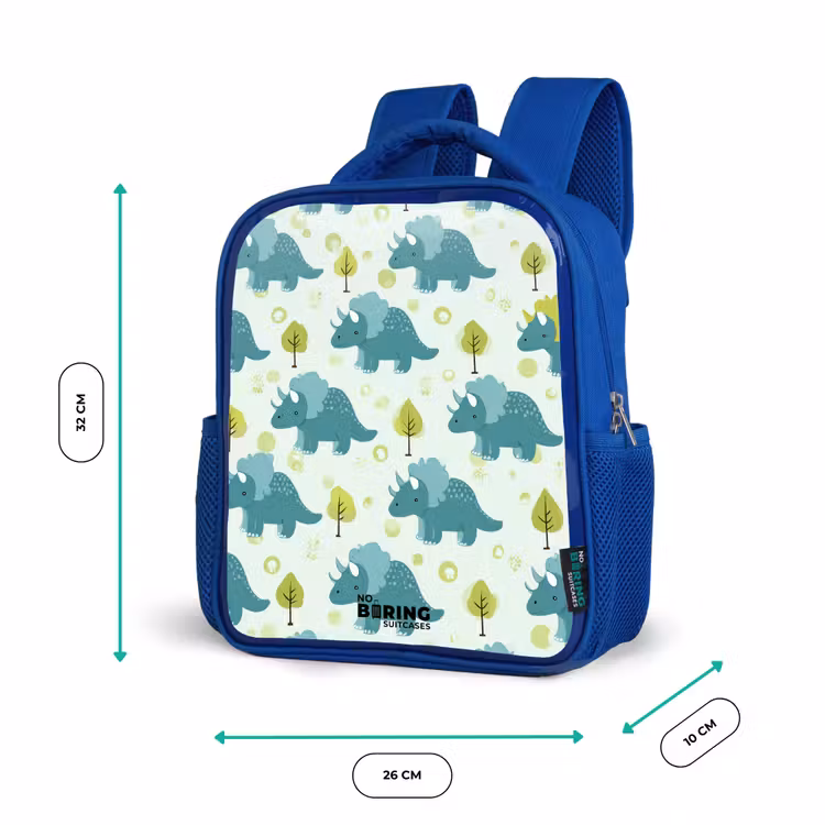 Kinderrucksack - Blau - Dinosaurier - Muster - Natur — 6