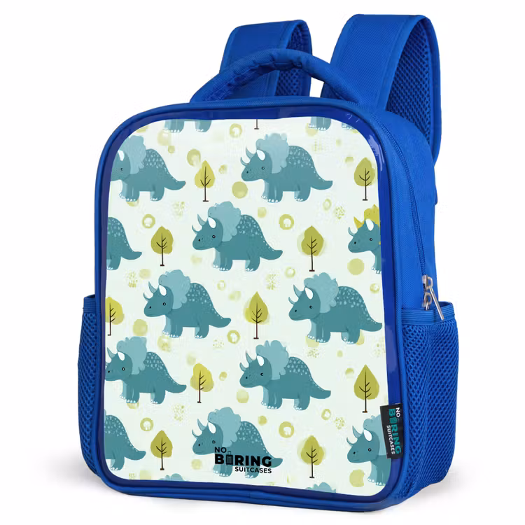Kinderrucksack - Blau - Dinosaurier - Muster - Natur — 7