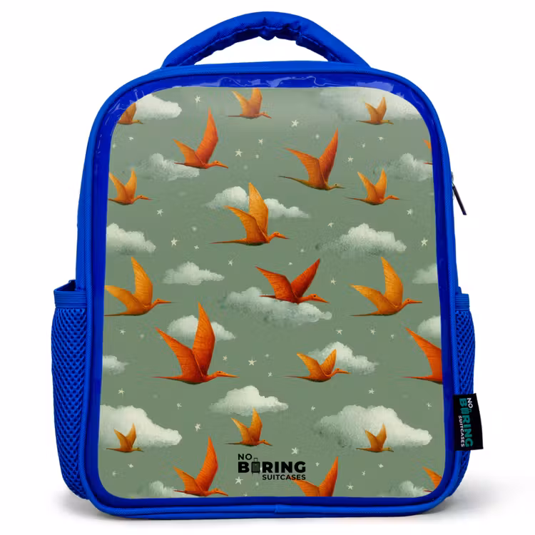 Kinderrucksack - Blau - Muster - Dino - Flugsaurier — 1