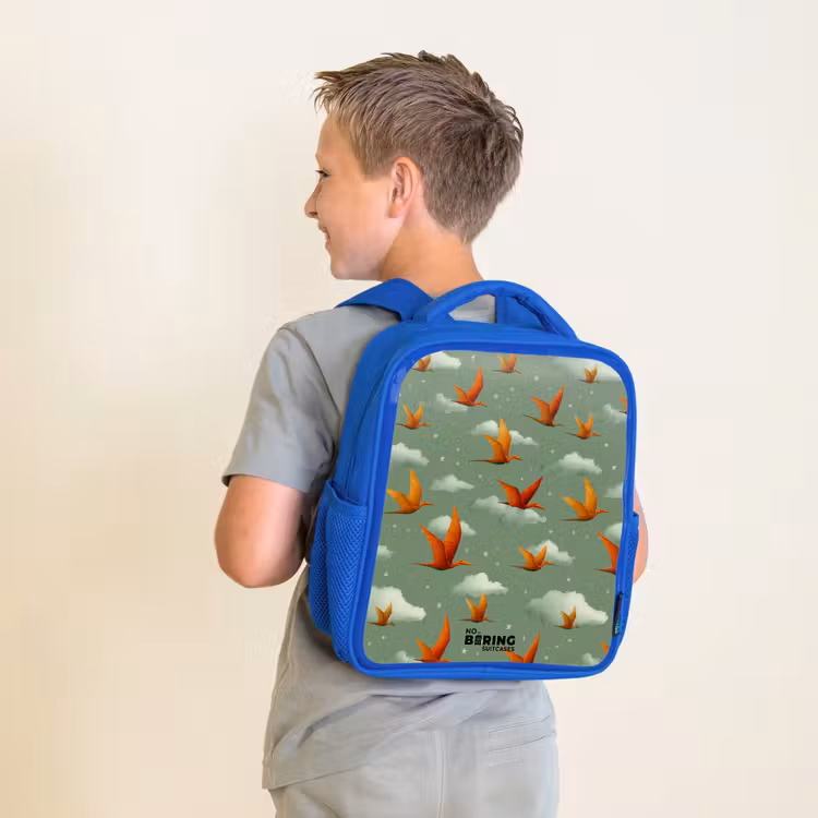 Kinderrucksack - Blau - Muster - Dino - Flugsaurier — 2