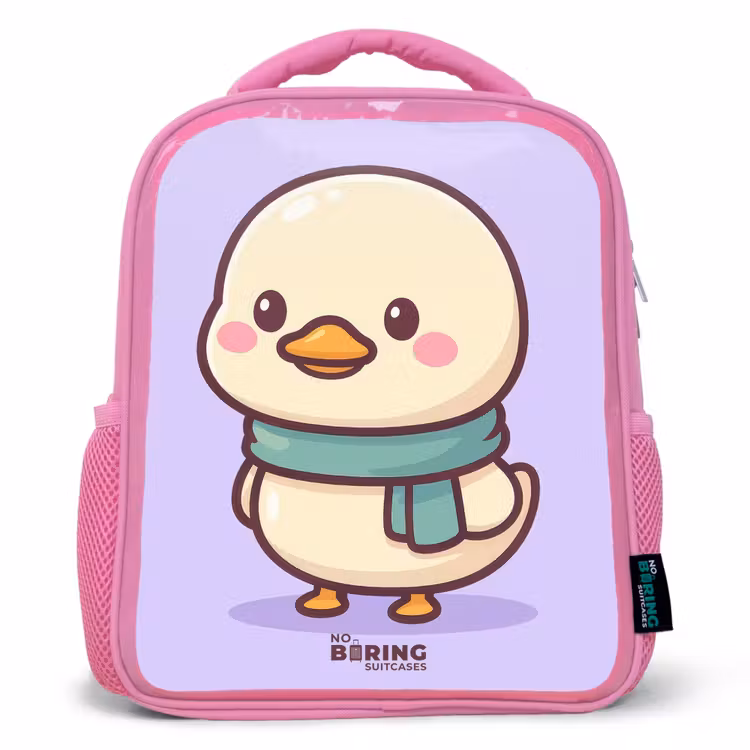 Kinderrucksack - Rosa - Kawai - Ente - Halstuch — 1