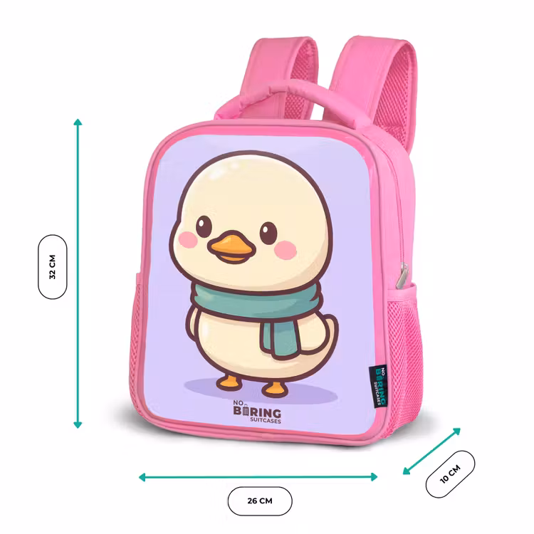 Kinderrucksack - Rosa - Kawai - Ente - Halstuch — 2