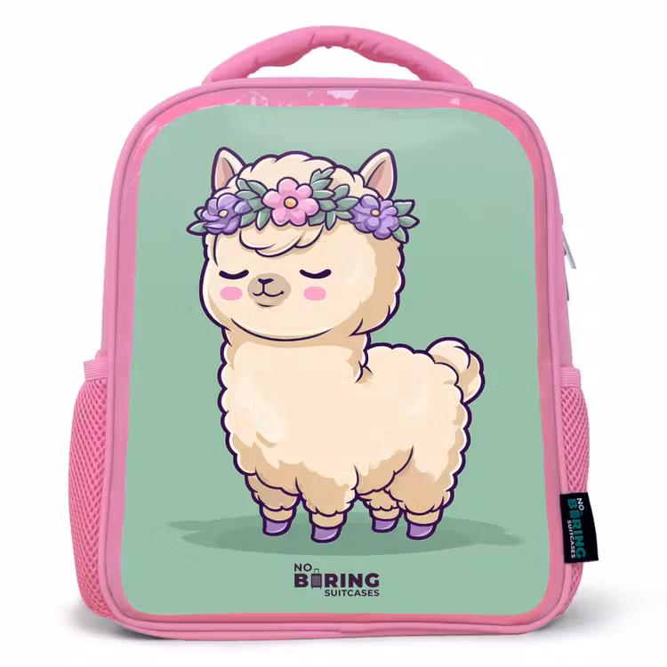 Kinderrucksack - Rosa - Kawai - Alpaka - Grün — 1