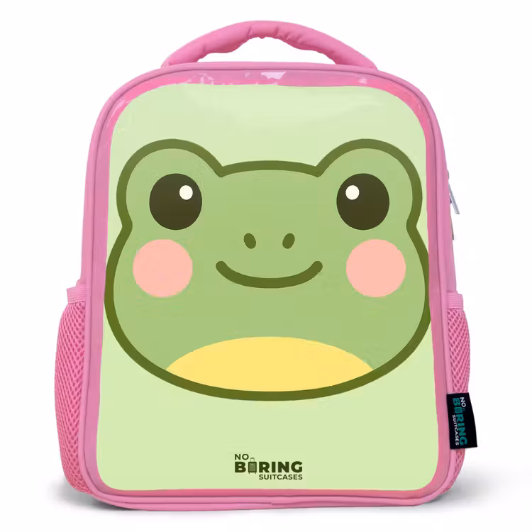 Kinderrucksack - Rosa - Kawai - Frosch - Grün — 1