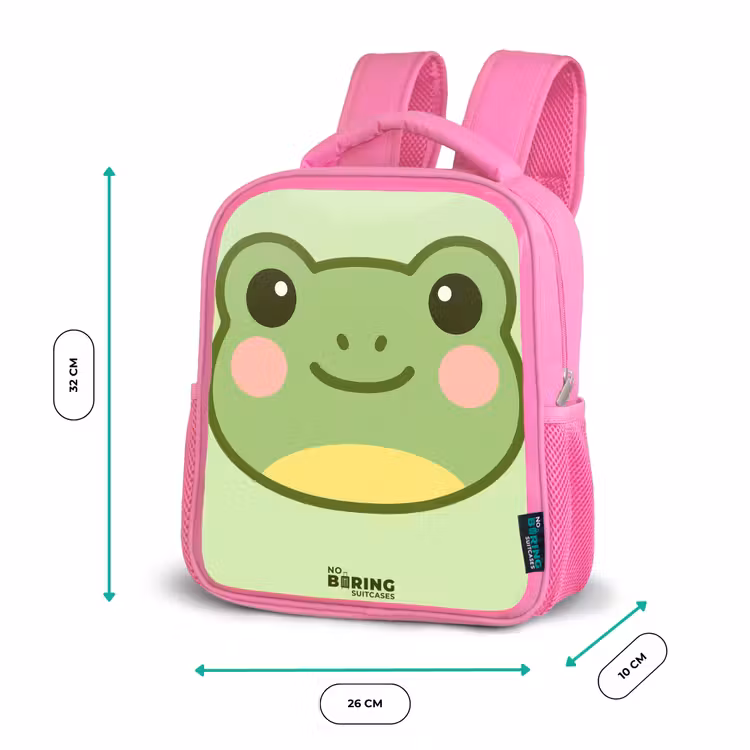 Kinderrucksack - Rosa - Kawai - Frosch - Grün — 2
