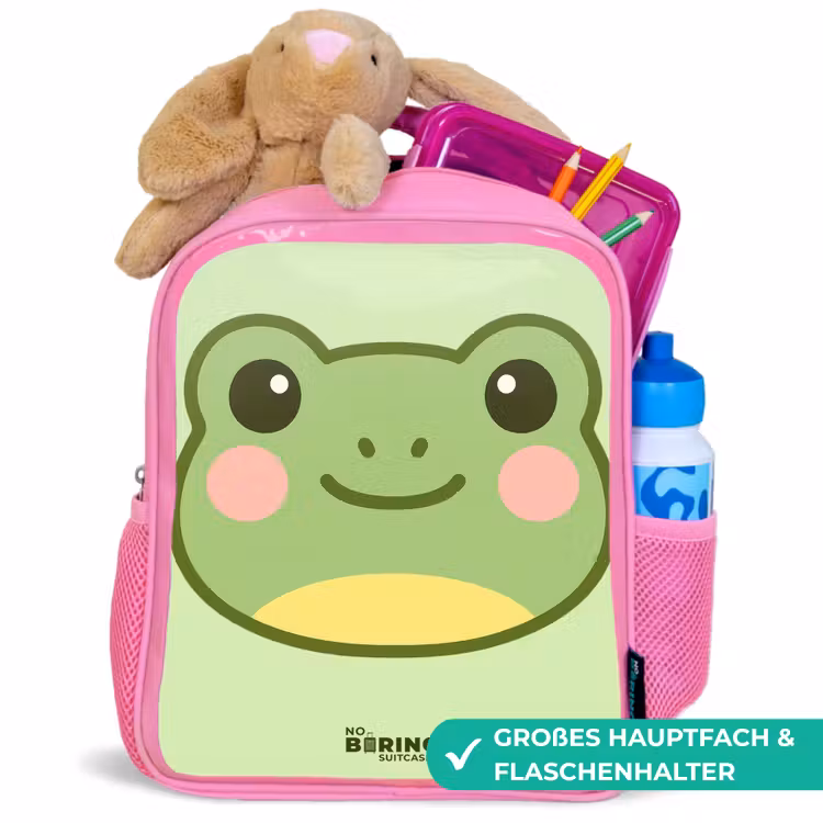 Kinderrucksack - Rosa - Kawai - Frosch - Grün — 3