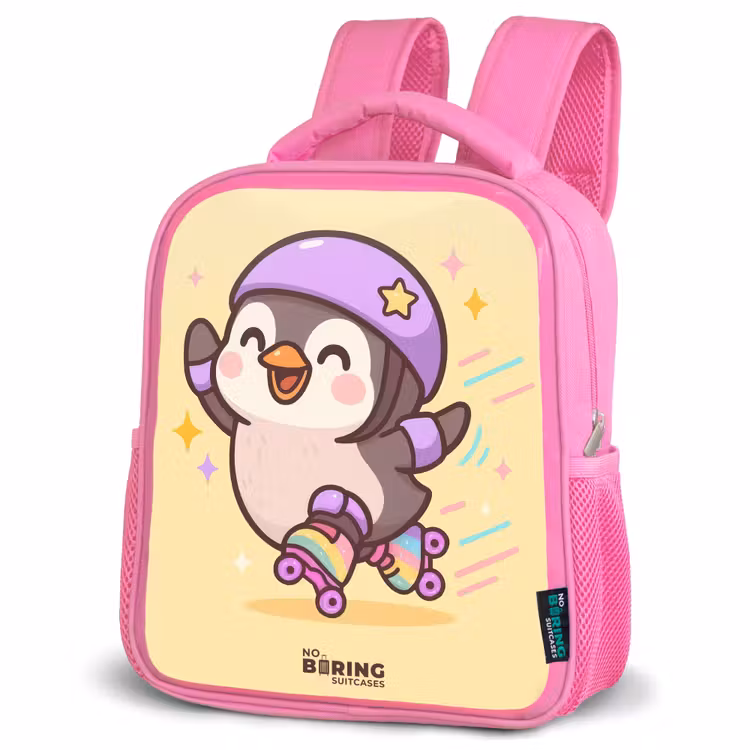 Kinderrucksack - Rosa - Kawai - Pinguin - Schlittschuhe — 4