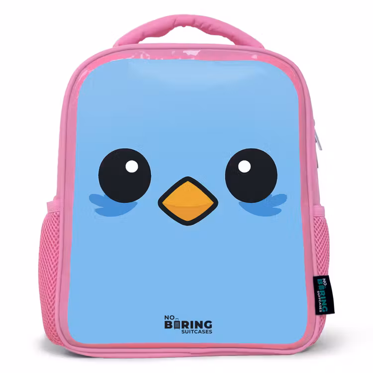 Kinderrucksack - Rosa - Kawai - Vogel - Blau — 1