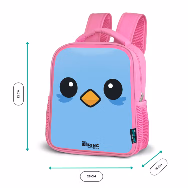 Kinderrucksack - Rosa - Kawai - Vogel - Blau — 2