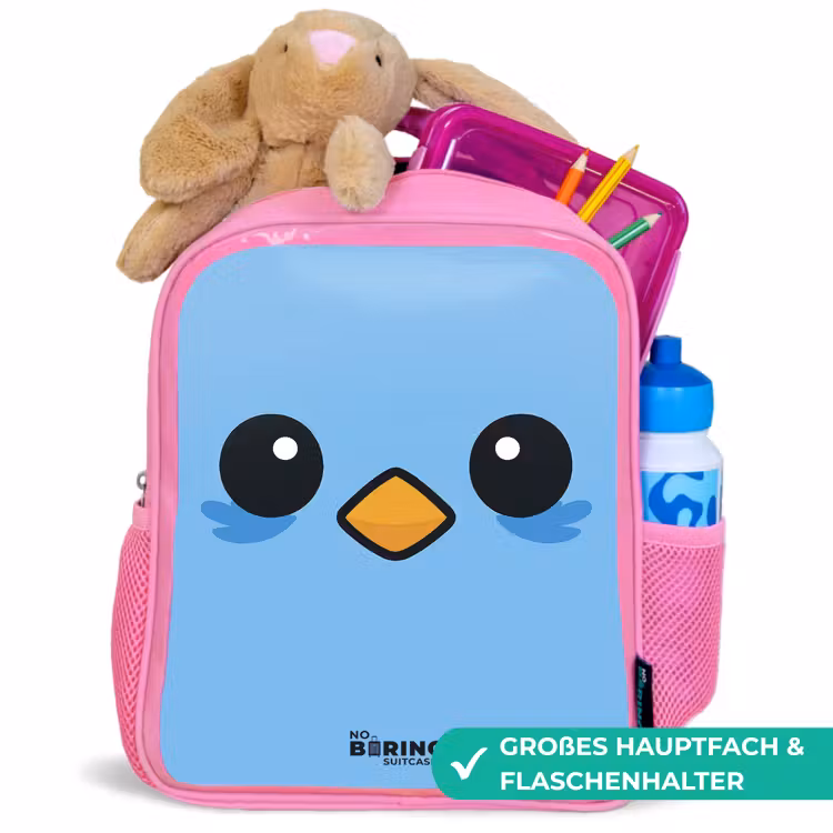 Kinderrucksack - Rosa - Kawai - Vogel - Blau — 3