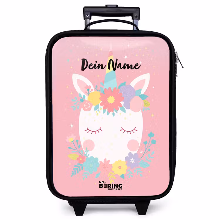 Kinderkoffer - Einhorn - Blumen - Rosa — 1