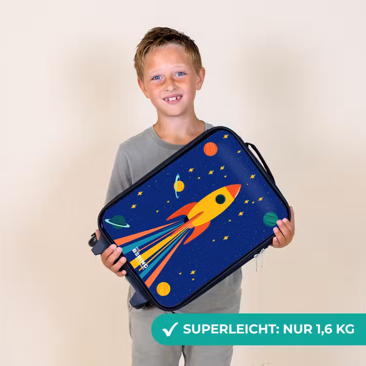 Kinderkoffer - Rakete - Sterne - Planet - Weltraum — 2