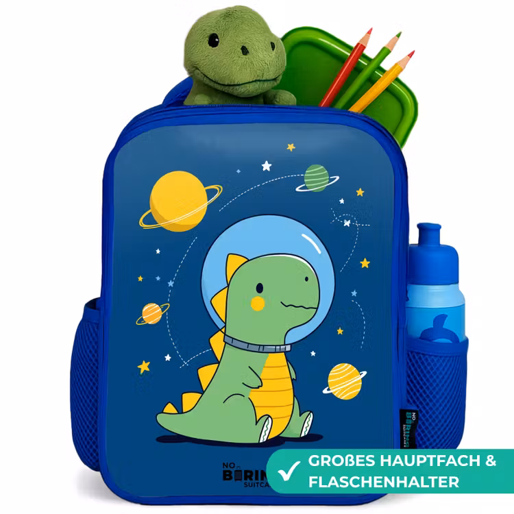 Kinderrucksack - Blau - Dino - Planet - Stern - Blau — 3