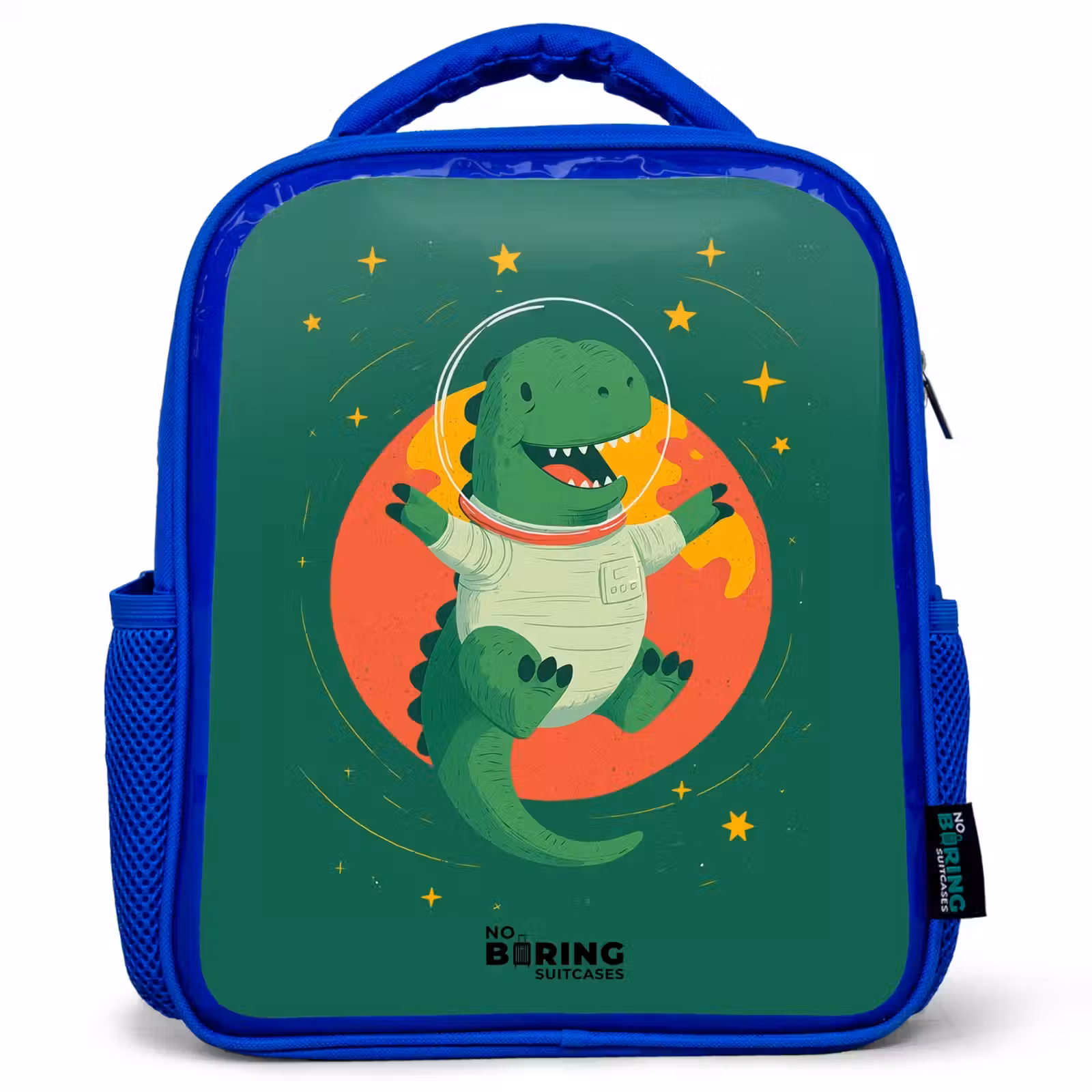 Kinderrucksack - Blau - Dino - Planet - Sterne - Grün — 1