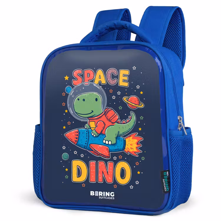 Kinderrucksack - Blau - Dino - Grün - Rakete - Sterne — 7