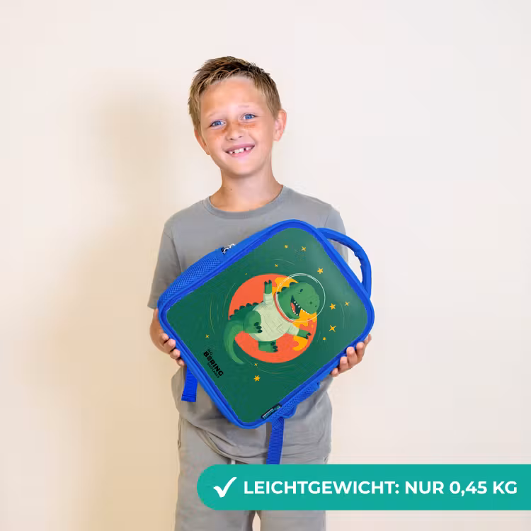 Kinderrucksack - Blau - Dino - Planet - Sterne - Grün — 4