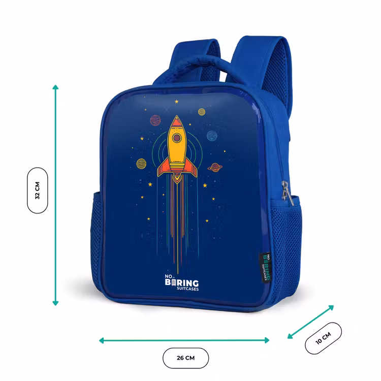 Kinderrucksack - Blau - Rakete - Planeten - Sterne — 6