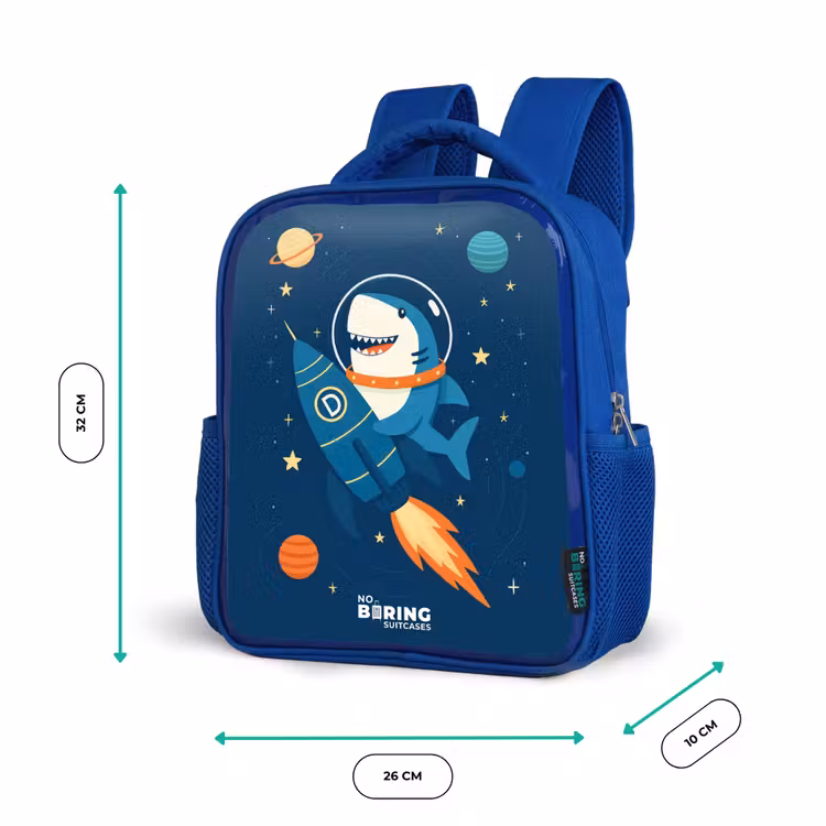 Kinderrucksack - Blau - Tier - Weltraum - Planet - Rakete — 6