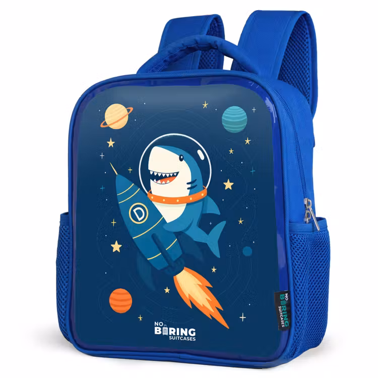 Kinderrucksack - Blau - Tier - Weltraum - Planet - Rakete — 7