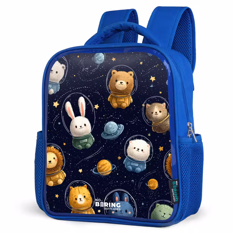 Kinderrucksack - Blau - Tiere - Astronaut - Planeten - Sterne — 7