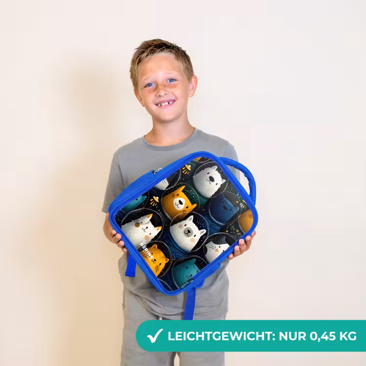 Kinderrucksack - Blau - Tiere - Sterne - Planeten - Astronaut — 4