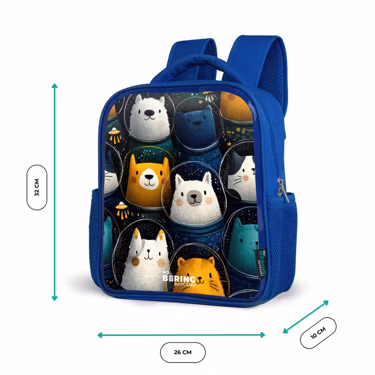 Kinderrucksack - Blau - Tiere - Sterne - Planeten - Astronaut — 6