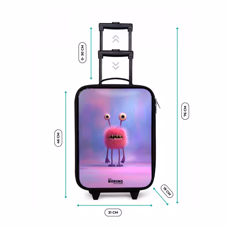 Kinderkoffer - Rosa pelziges Monster mit großen Augen — 7