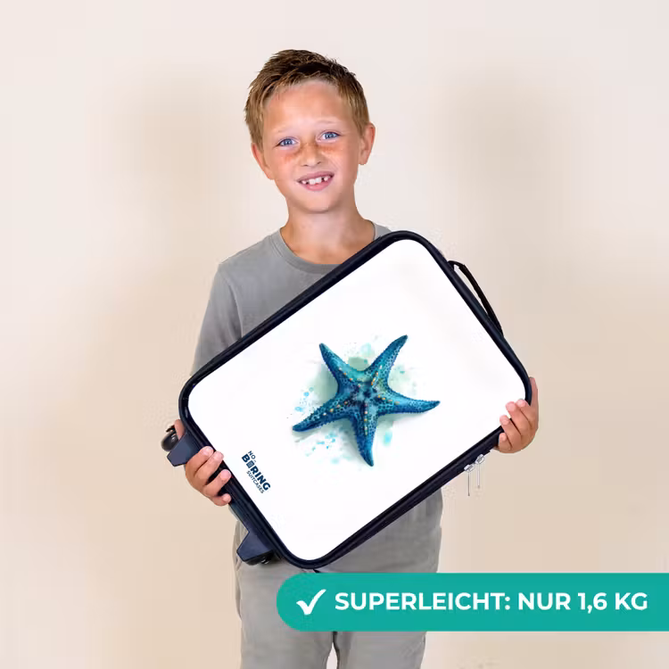Kinderkoffer - Blauer Seestern auf weißem Hintergrund — 2