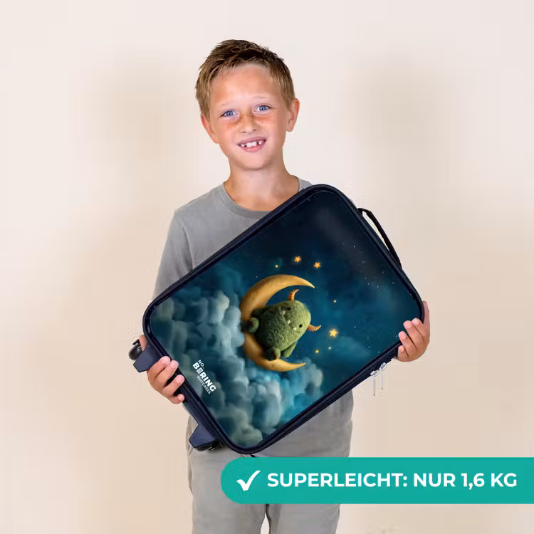 Kinderkoffer - Grünes Ungeheuer auf Mondsichel — 2