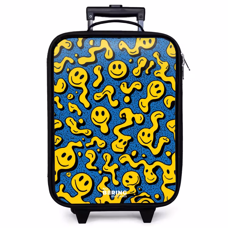 Kinderkoffer - Smiley - Blau - Gelb — 1