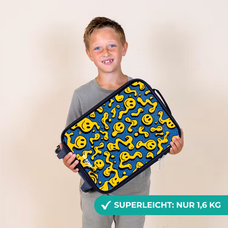 Kinderkoffer - Smiley - Blau - Gelb — 2