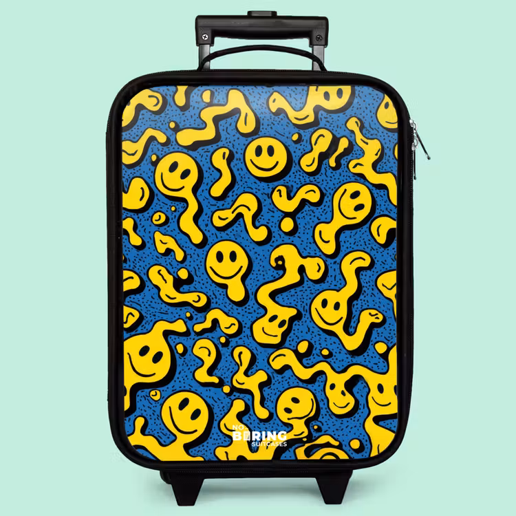 Kinderkoffer - Smiley - Blau - Gelb — 3
