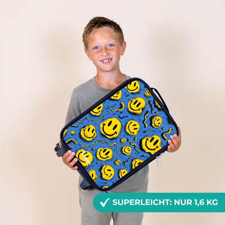 Kinderkoffer - Smiley - Gelb - Blau — 2