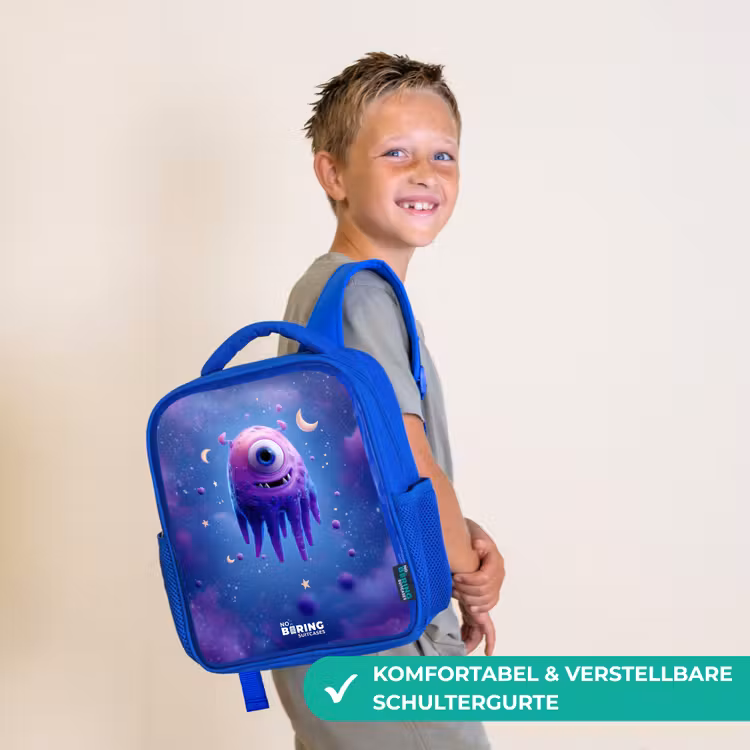 Kinderrucksack - Blau - Fröhliches Augenpaar im Weltraum — 5